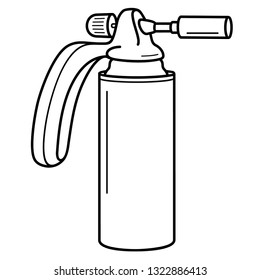 Handy Blow Torch Kit. Vector Outline Icon Isolated On White Background.