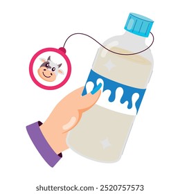 Handy Bundle of Dairy Drinks Flat Stickers 

