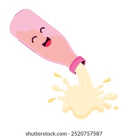 Handy Bundle of Dairy Drinks Flat Stickers 

