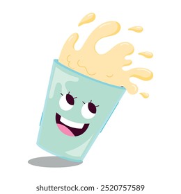 Handy Bundle of Dairy Drinks Flat Stickers 

