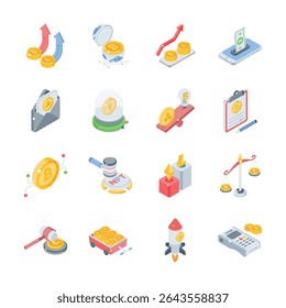 Handy bundle of data backup and database isometric style icons