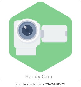 Concepto de Cam práctico y de icono de cámara