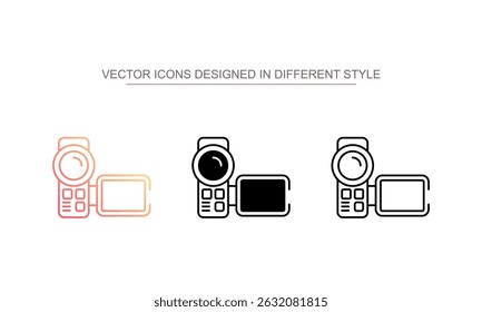 Handy Cam icon design with white background stock illustration