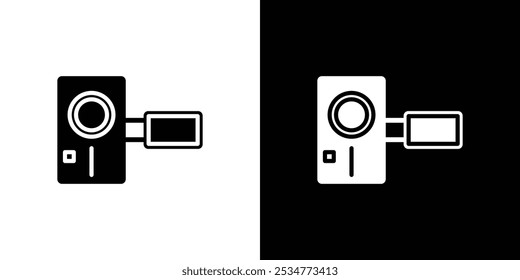 Handy Cam Icon linear logo isolated