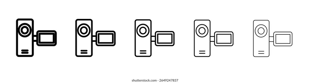 Handy cam icon thin line outline set or collection
