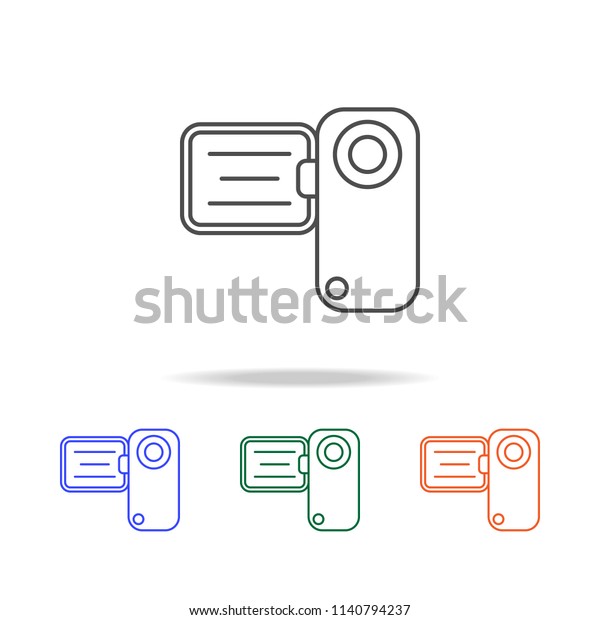 Handy Cam Line Icon Elements Journey Stock Vector Royalty Free