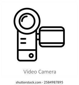 Handy Cam and recording icon concept