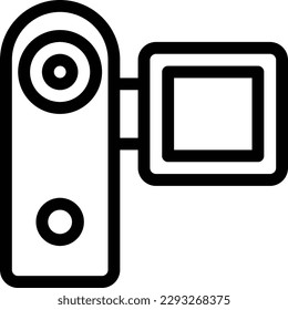 handy camera Vector illustration on a transparent background.Premium quality symbols.Thin line vector icon for concept and graphic design.