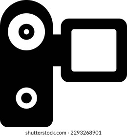 cámara práctica Ilustración vectorial en un fondo transparente.Símbolos de calidad premium.Icono vector glifos para el diseño de conceptos y gráficos.