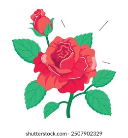 Handy Collection of Rose Cartoon Stickers 

