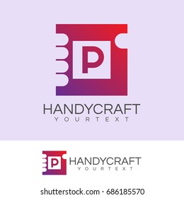 handy craft initial Letter P Logo design