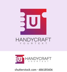 handy craft initial Letter U Logo design