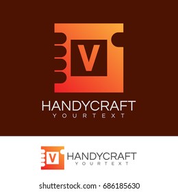 handy craft initial Letter V Logo design