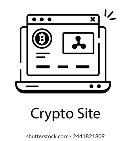 Mano de iconos lineales de criptomoneda 

