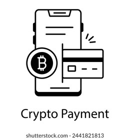 Mano de iconos lineales de criptomoneda 

