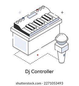 A handy dj controller isometric icon 