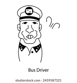 Handy doodle avatar of a bus driver 