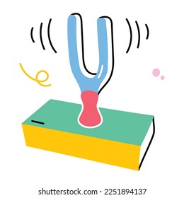 A handy doodle design of tuning fork 