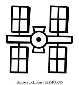 Eine praktische Dodle-Ikone des künstlichen Satelliten