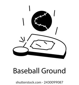 Handy doodle icon of a baseball ground 