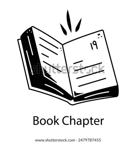 A handy doodle icon of book chapter 