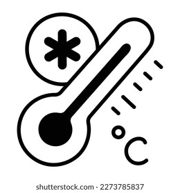 Handy doodle icon of cold temperature 