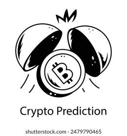 Handy doodle icon of crypto prediction 