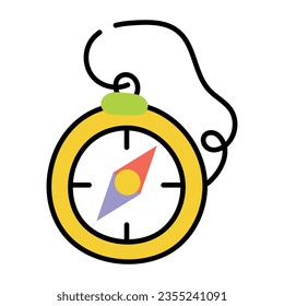A handy doodle icon of directional compass  