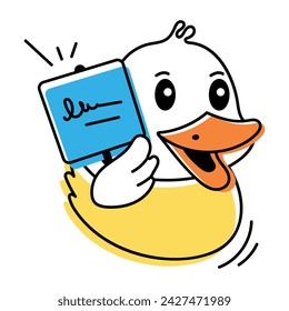 Handy doodle icon of a duck sign