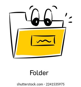 Un práctico icono de doodle de la carpeta 