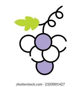 Handy doodle icon of grapes bunch 