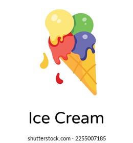 A handy doodle icon of ice cream 
