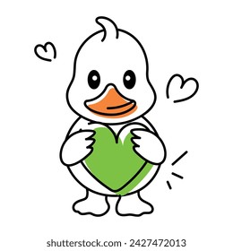 Handy doodle icon of a loving duck