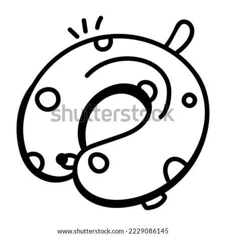 A handy doodle icon of neck pillow 