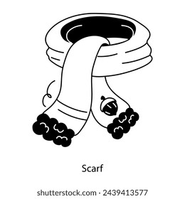 Handy doodle icon of neck scarf 