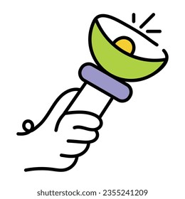 Handy doodle icon of pocket torch 