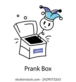 A handy doodle icon of prank box