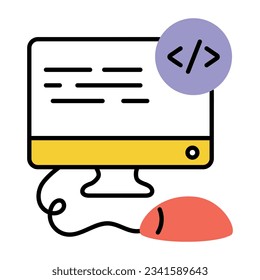 Praktisches doodle-Symbol für Softwareprogrammierung 