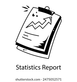 A handy doodle icon of statistics report 