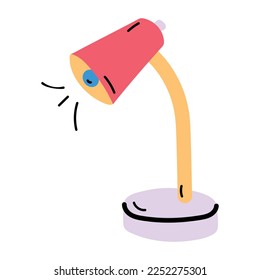 A handy doodle icon of table lamp 