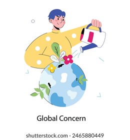 Handy doodle mini illustration of global concern 