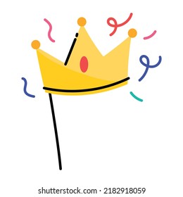 Una útil pegatina de doodle de la corona