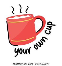 A handy doodle sticker of teacup