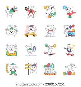 Handy Doodle Stickers of Circus Acts 

