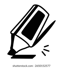 A handy doodle style icon of a highlighter.


