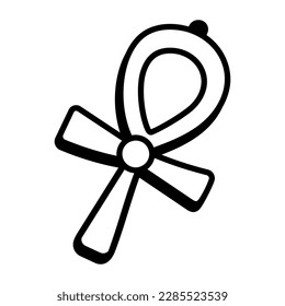 Handy drawing icon of an egyptian ankh cross 