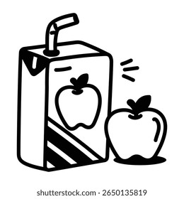 A handy drawing style icon of apple juice