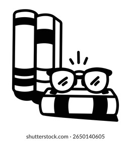 A handy drawing style icon showing reading activity.