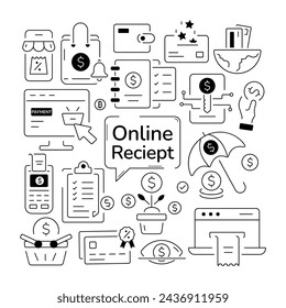 Handy ecommerce vector showing online payments, digital transactions, and online billing methods 