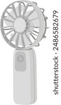 A handy fan is a handheld electric fan that is highly portable.